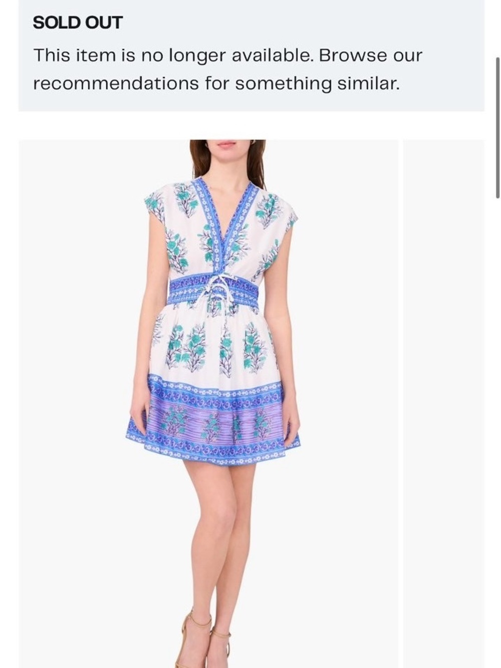Cap Sleeve Mini V neck Dress